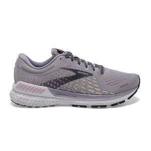 Brooks Adrenaline GTS 21 Road Running Shoes - Womens, Grey/Purple | IE-VAP498760